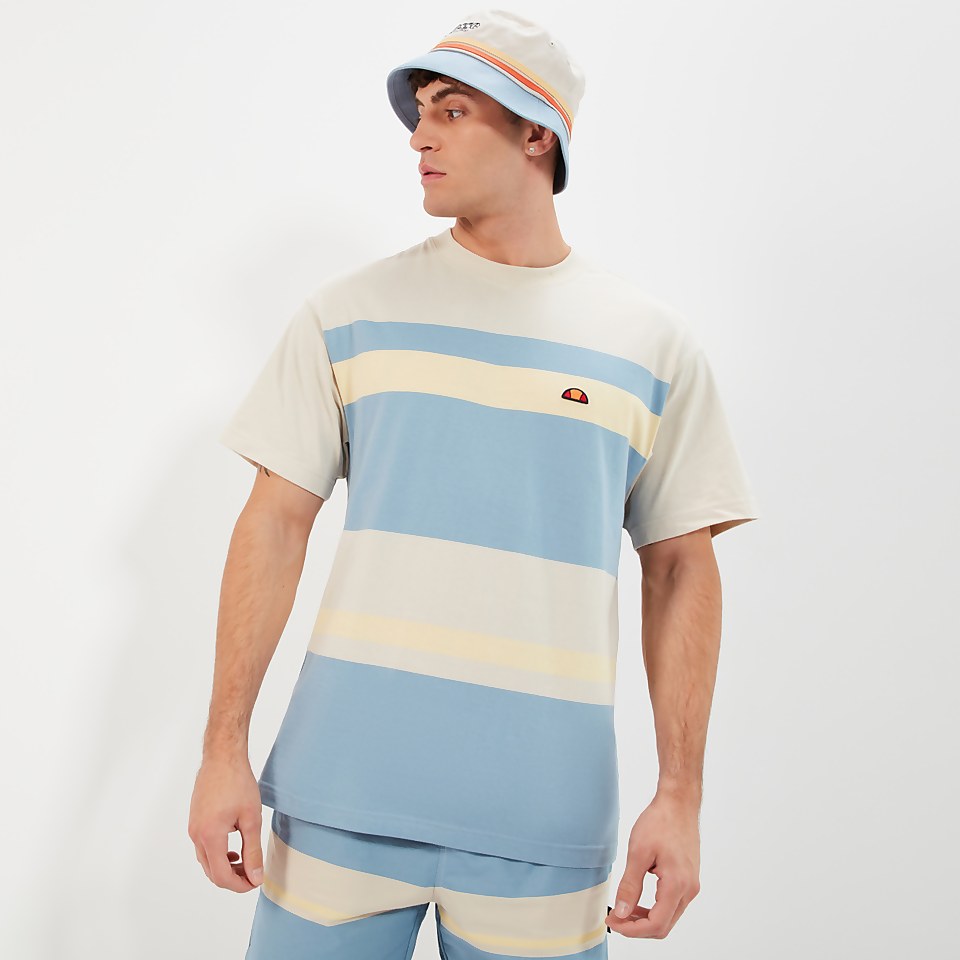 T-Shirt Junos Beige/Blau für Herren