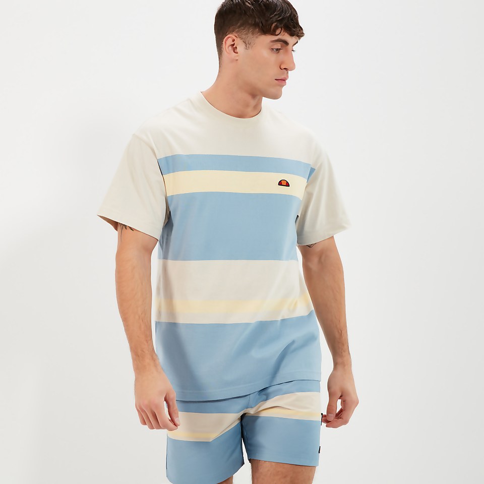 T-Shirt Junos Beige/Blau für Herren