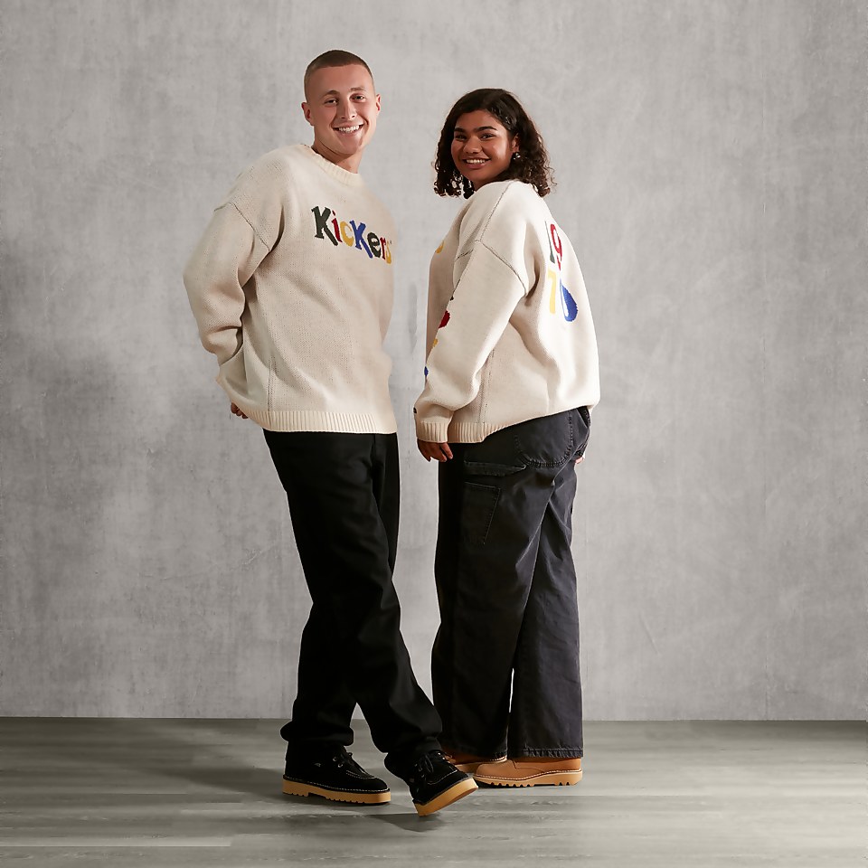 Men's Retro Logo Knit Ecru