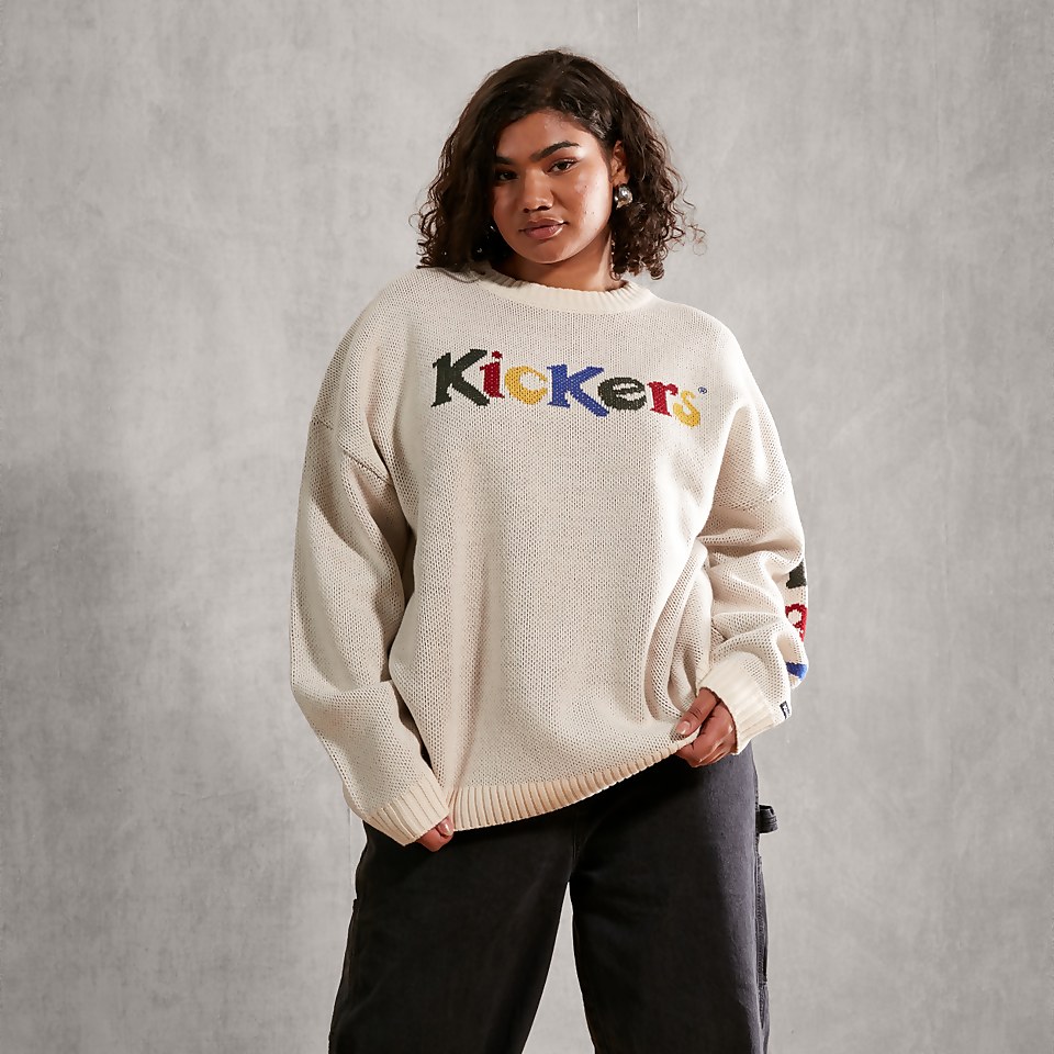 Men's Retro Logo Knit Ecru