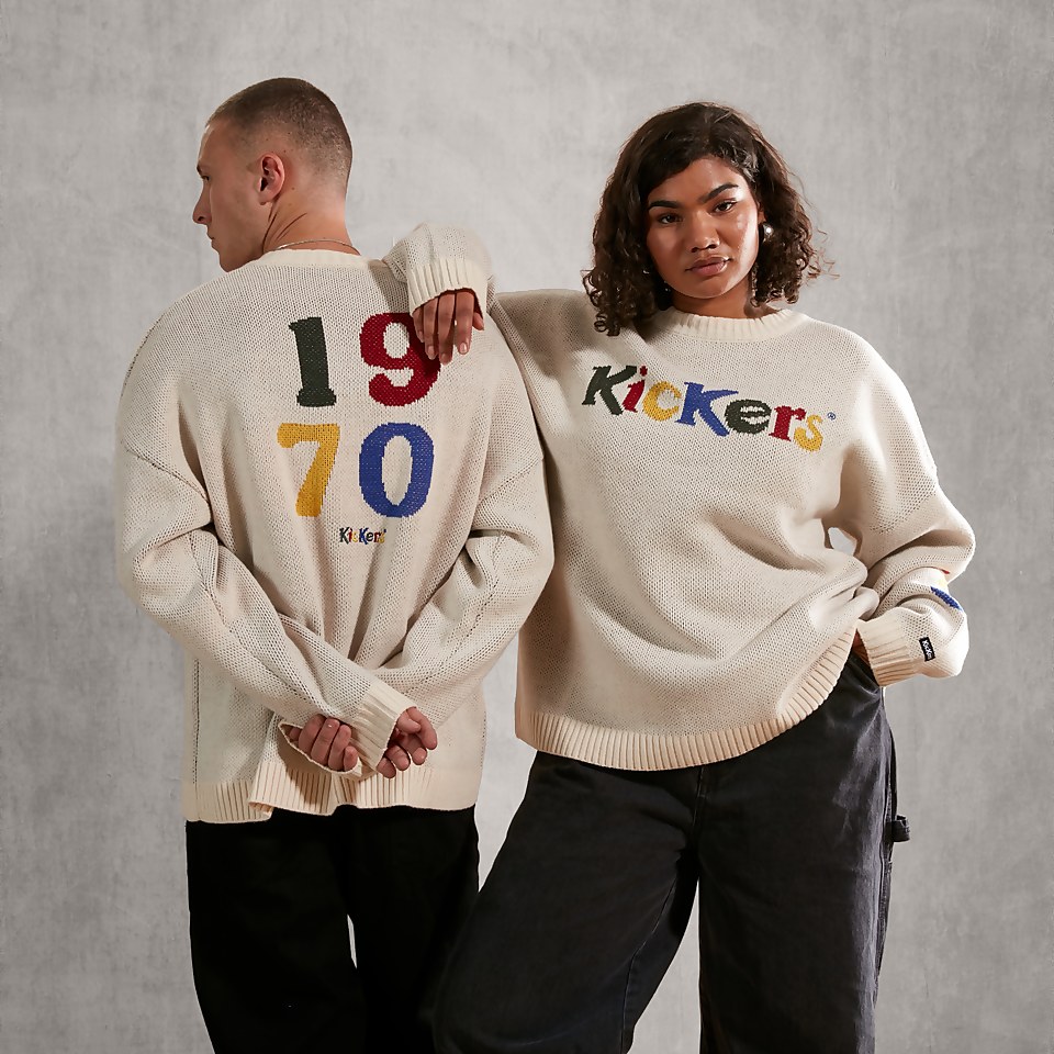 Men's Retro Logo Knit Ecru