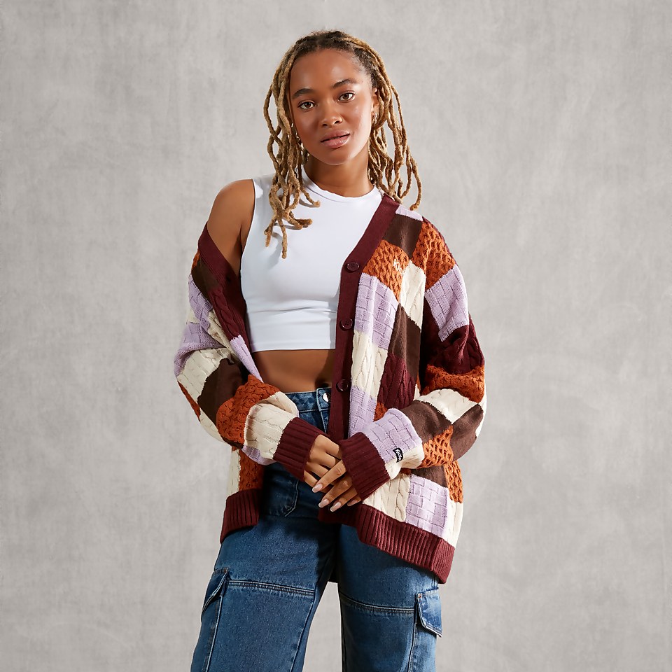 Women's Cropped Knitted Cardigan Multi