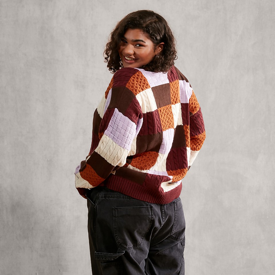 Women's Cropped Knitted Cardigan Multi