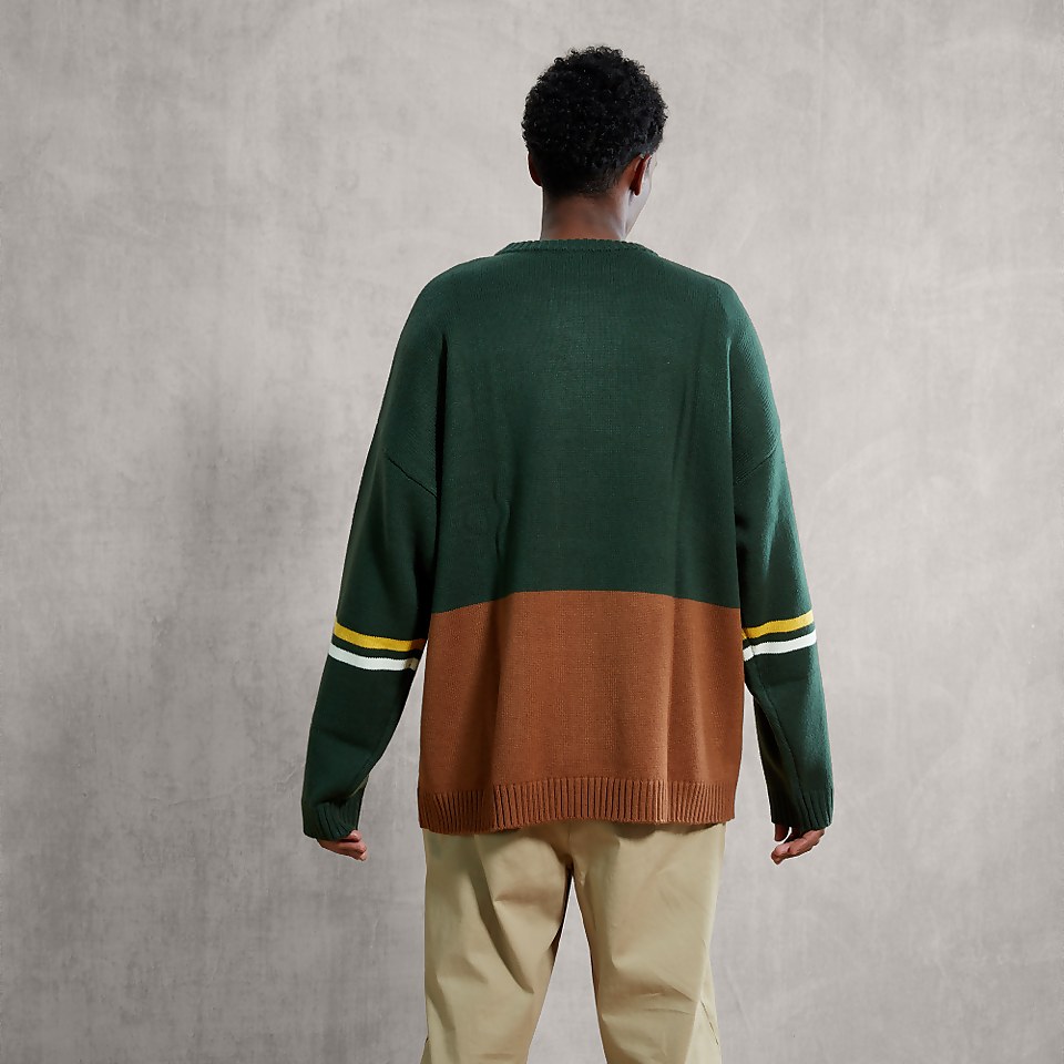 Adult Unisex Logo Knit Jumper Green/Brown