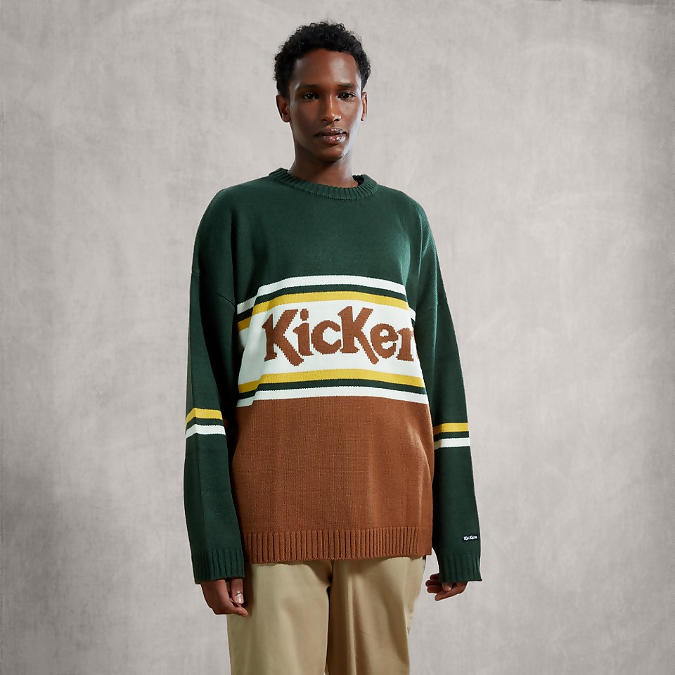 Adult Unisex Logo Knit Jumper Green/Brown