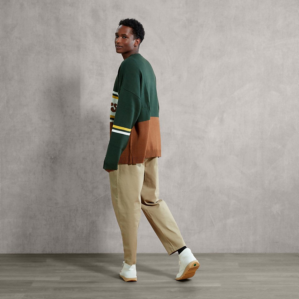 Adult Unisex Logo Knit Jumper Green/Brown