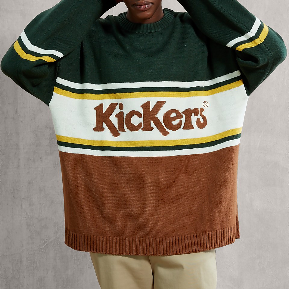 Adult Unisex Logo Knit Jumper Green/Brown