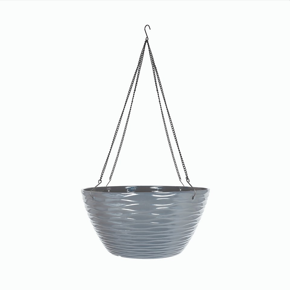 Wave Hanging Basket Charcoal - 35cm