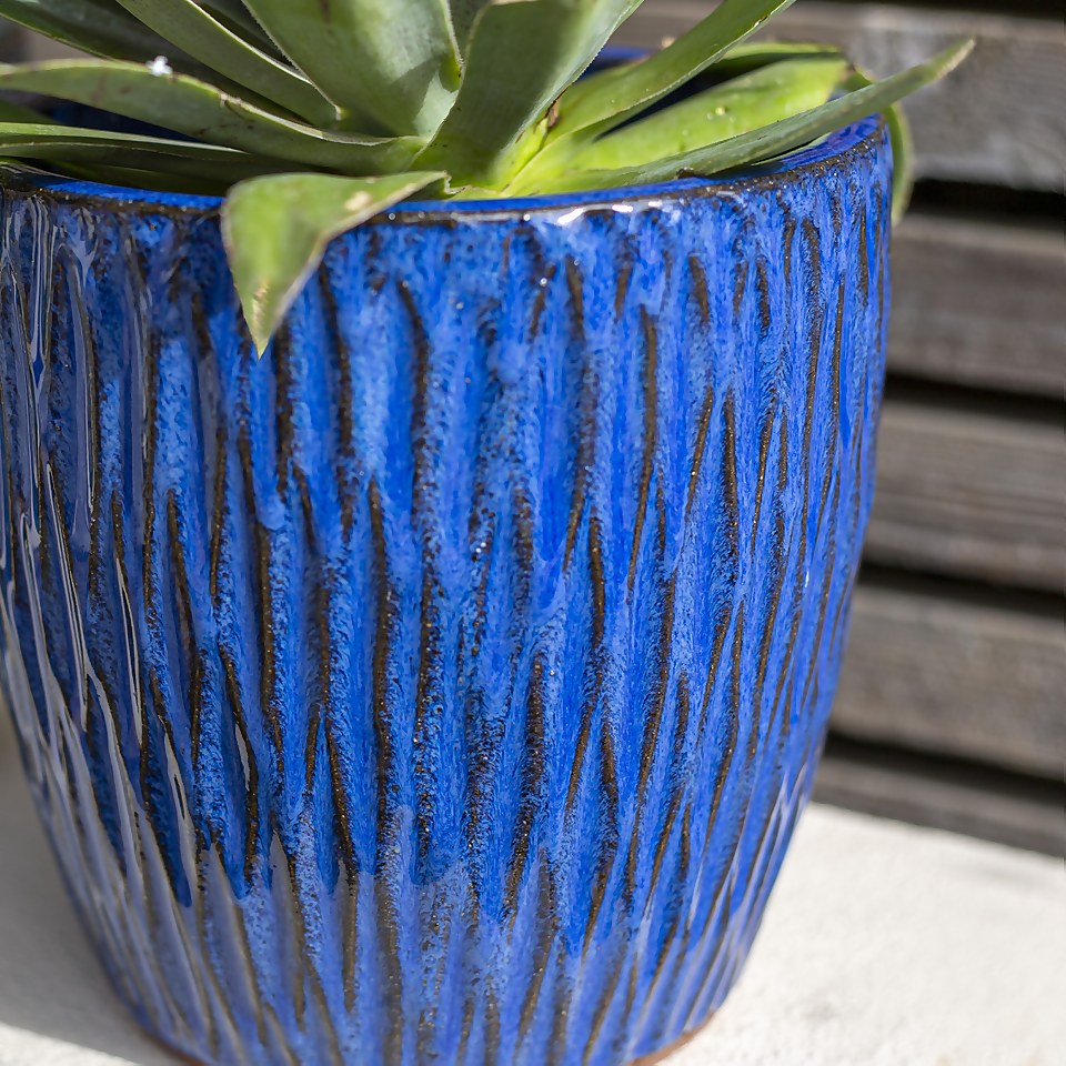 Chiswick Textured Pot Blue - 18cm
