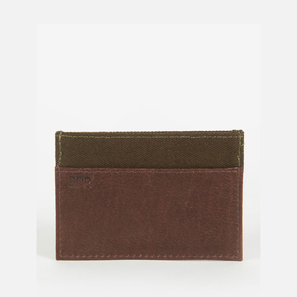 Barbour Padbury Leather and Canvas Card Holder