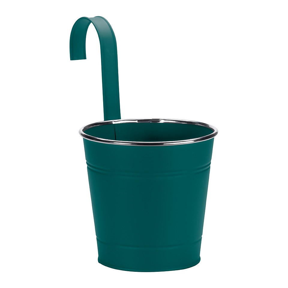 6in Fence & Balcony Hanging Pot - Blue
