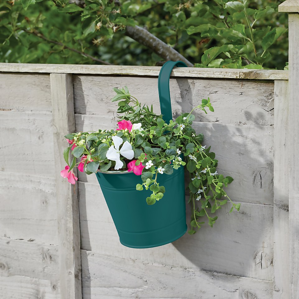 6in Fence & Balcony Hanging Pot - Blue