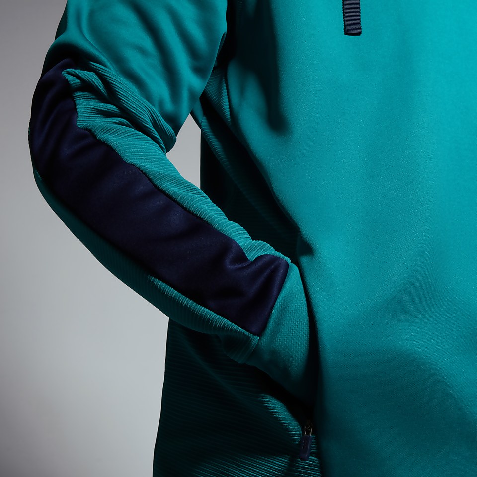 WOMENS IRELAND OVERHEAD ZIP TRAINING HOODY GREEN/BLUE