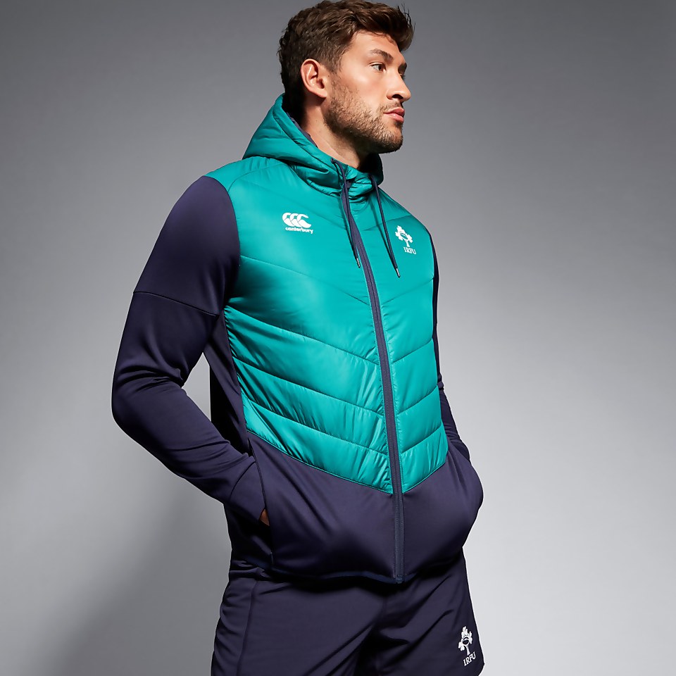 MENS IRELAND HYBRID PADDED JACKET GREEN/BLUE