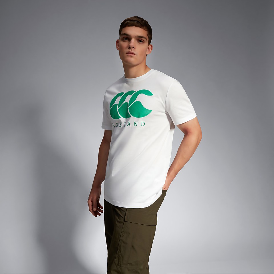 ADULT UNISEX IRELAND LOGO TEE WHITE/GREEN