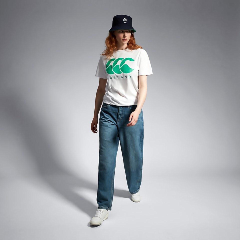 ADULT UNISEX IRELAND LOGO TEE WHITE/GREEN