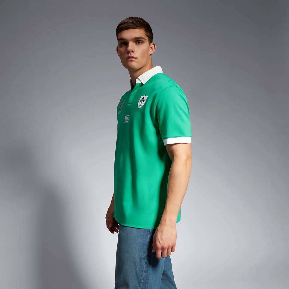 MENS IRELAND HOME SHORT SLEEVE CLASSIC RWC23 GREEN/WHITE