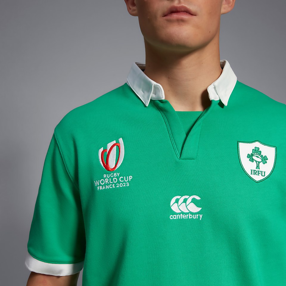 MENS IRELAND HOME SHORT SLEEVE CLASSIC RWC23 GREEN/WHITE