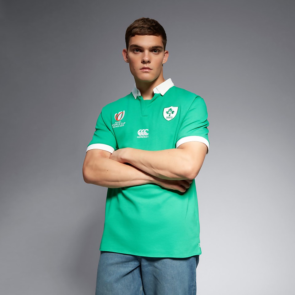 MENS IRELAND HOME SHORT SLEEVE CLASSIC RWC23 GREEN/WHITE