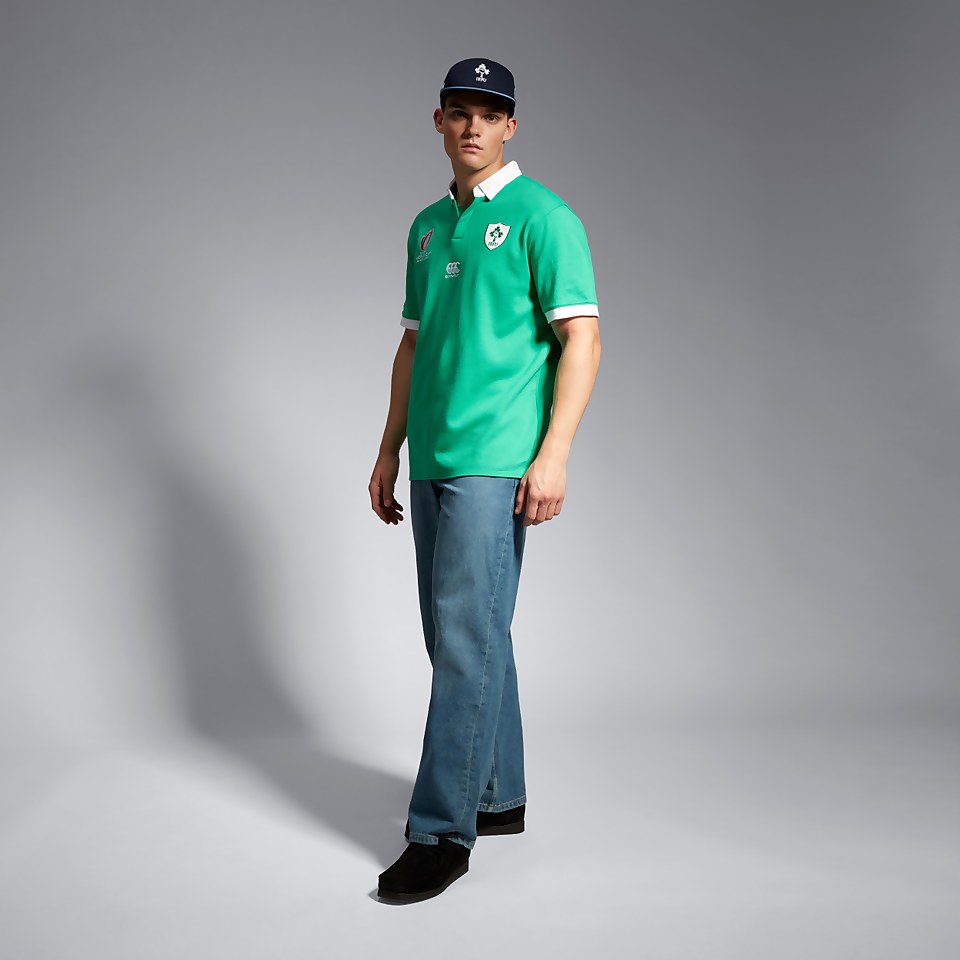 MENS IRELAND HOME SHORT SLEEVE CLASSIC RWC23 GREEN/WHITE