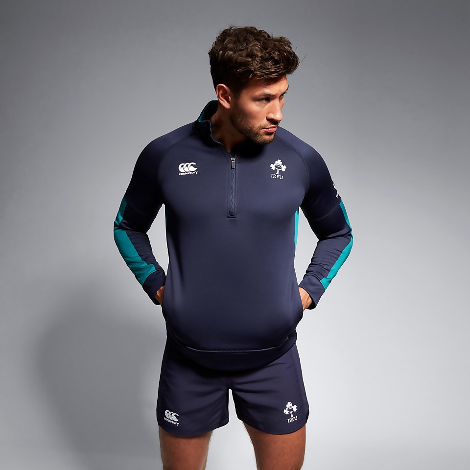 MENS IRELAND 1/2 ZIP TRAINING TOP BLUE/GREEN