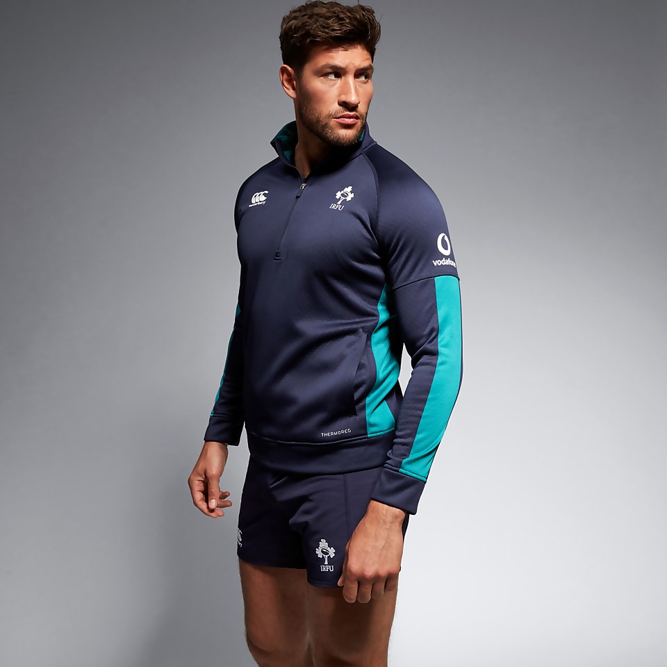 MENS IRELAND 1/2 ZIP TRAINING TOP BLUE/GREEN