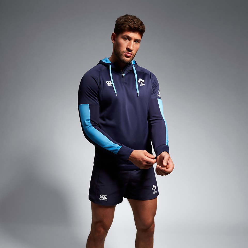 MENS IRELAND OVERHEAD ZIP TRAINING HOODY BLUE