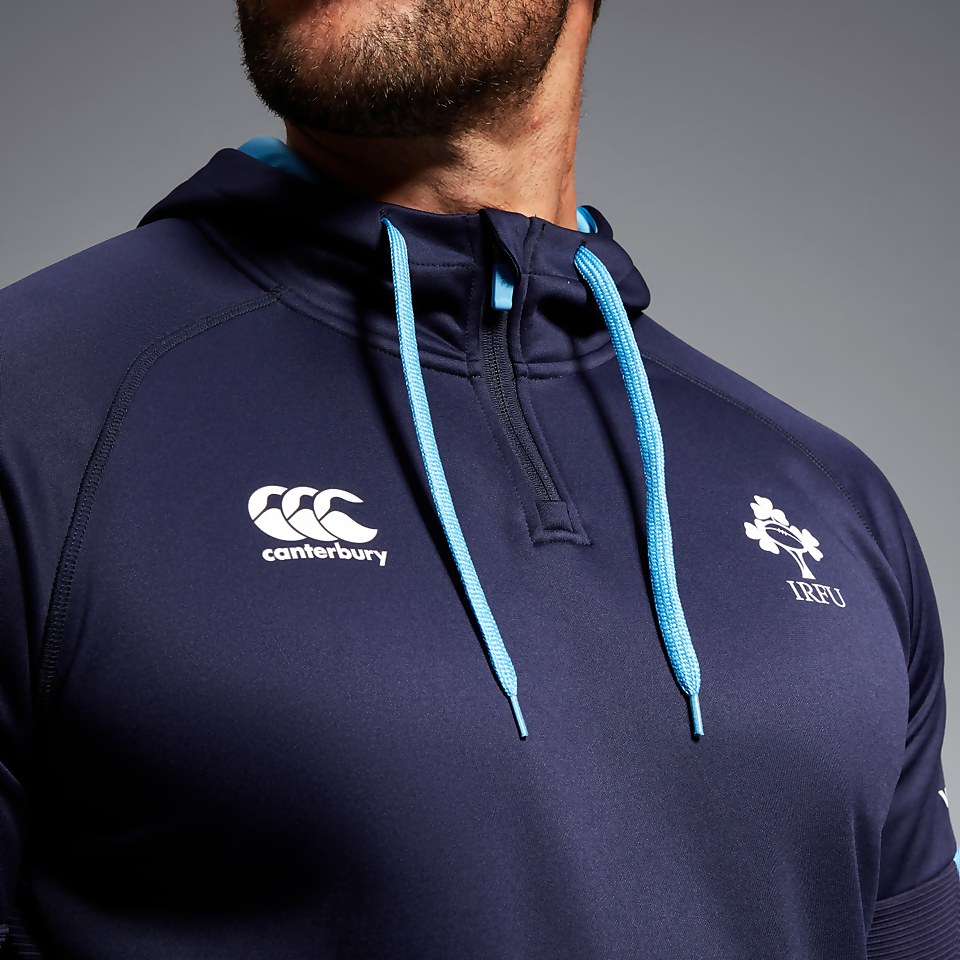 MENS IRELAND OVERHEAD ZIP TRAINING HOODY BLUE
