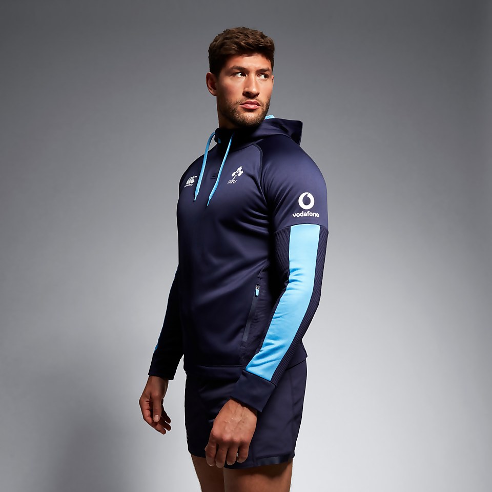 MENS IRELAND OVERHEAD ZIP TRAINING HOODY BLUE
