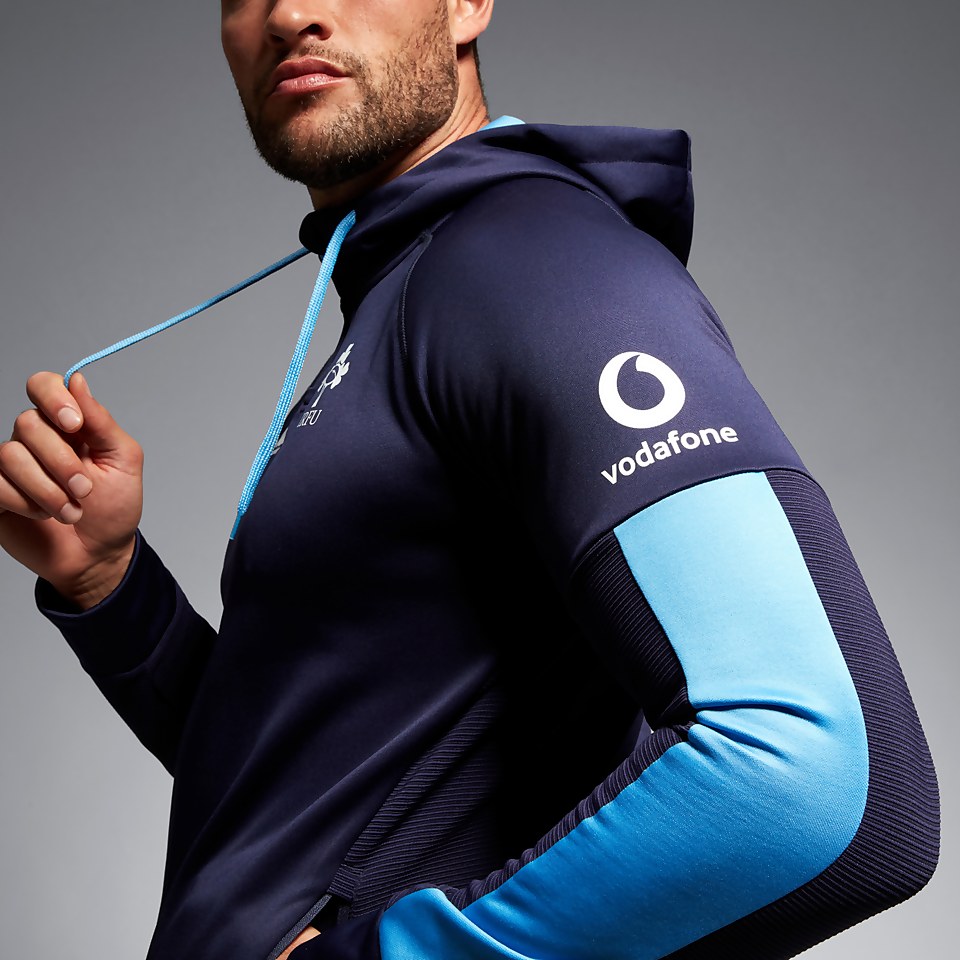 MENS IRELAND OVERHEAD ZIP TRAINING HOODY BLUE