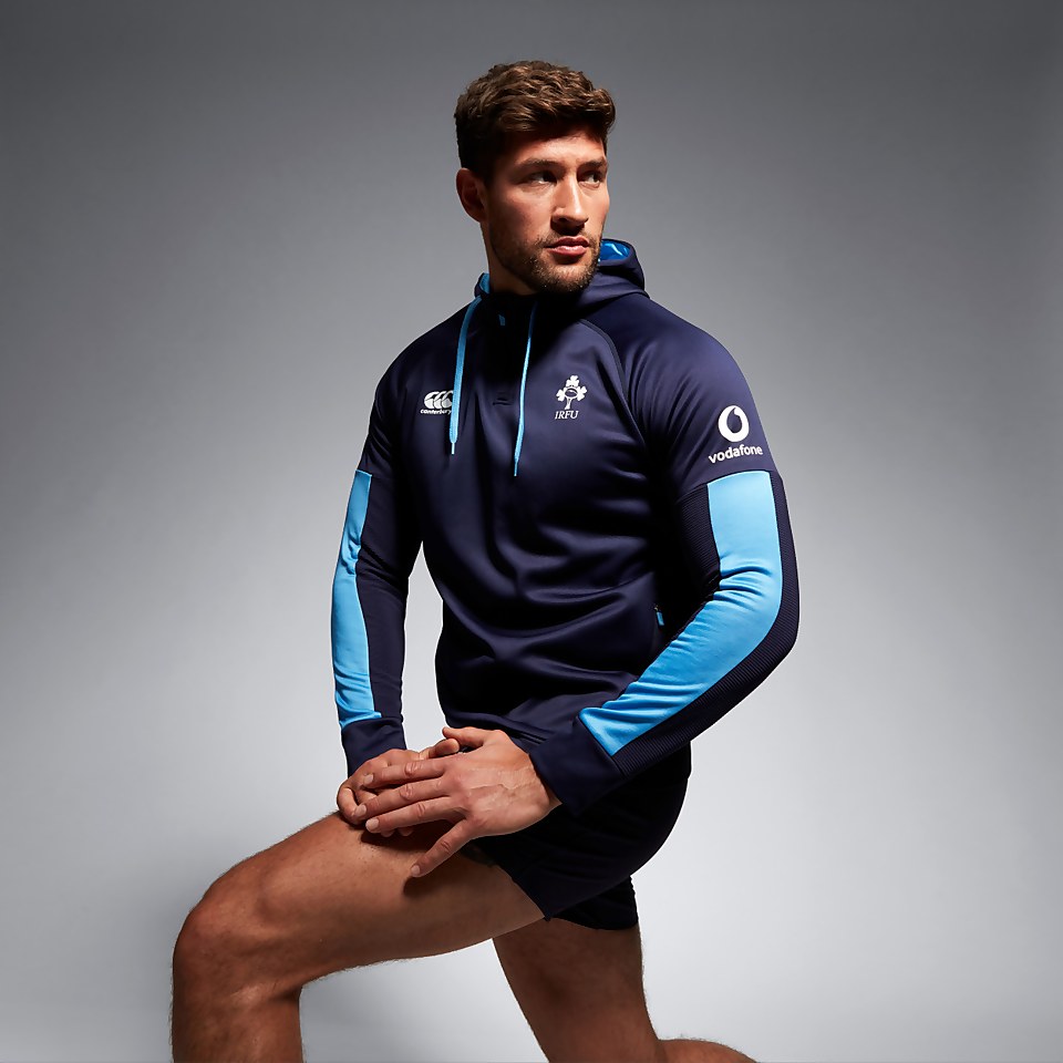 MENS IRELAND OVERHEAD ZIP TRAINING HOODY BLUE