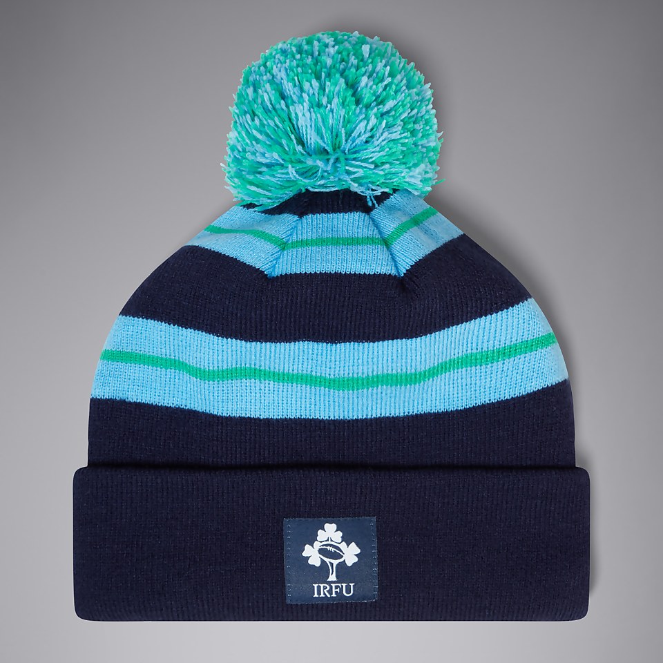 ADULT UNISEX IRELAND BOBBLE HAT BLUE/BLUE
