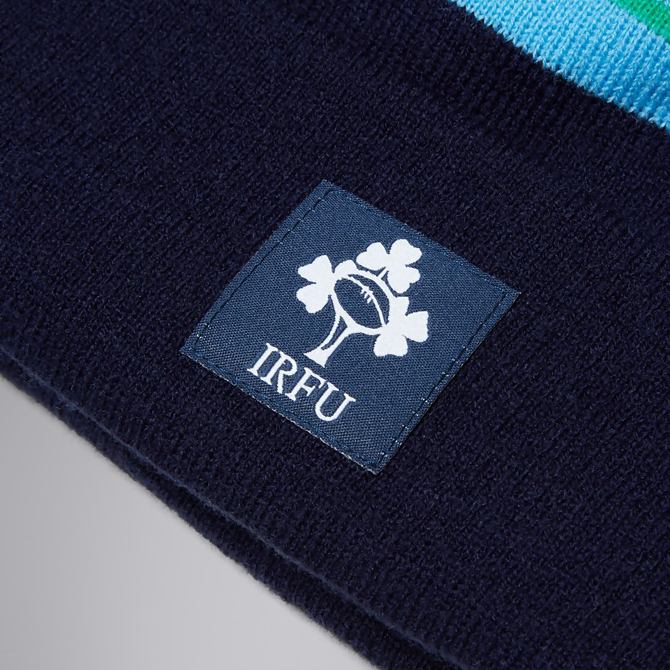 ADULT UNISEX IRELAND BOBBLE HAT BLUE/BLUE