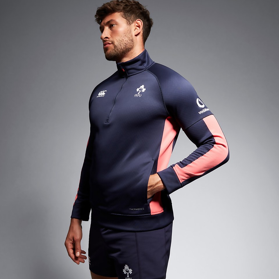MENS IRELAND 1/2 ZIP TRAINING TOP BLUE/PINK