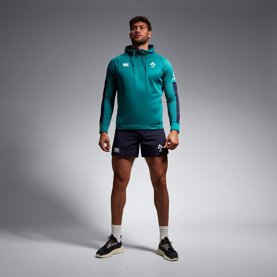 MENS IRELAND OVERHEAD ZIP TRAINING HOODY GREEN/BLUE