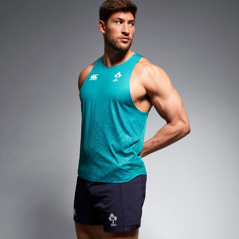 MENS IRELAND POLY TRAINING SINGLET GREEN/BLUE
