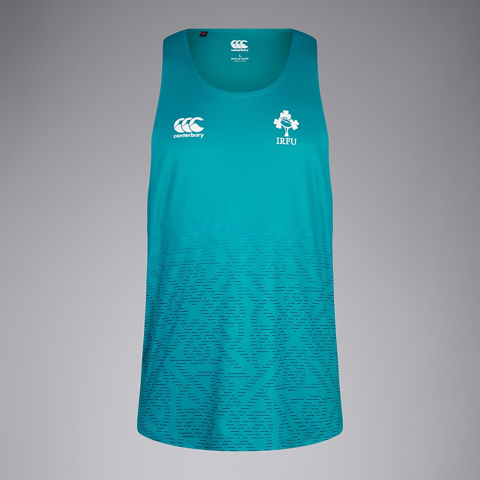 MENS IRELAND POLY TRAINING SINGLET GREEN/BLUE