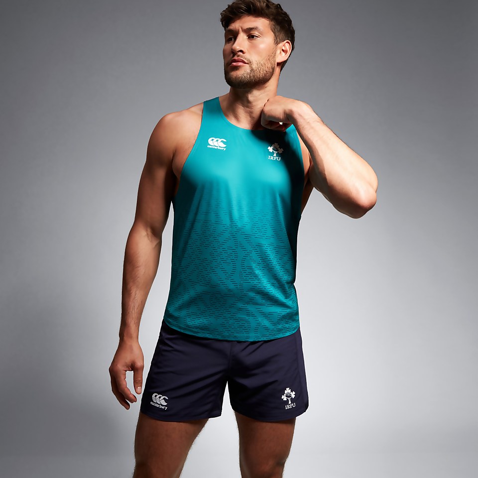 MENS IRELAND POLY TRAINING SINGLET GREEN/BLUE