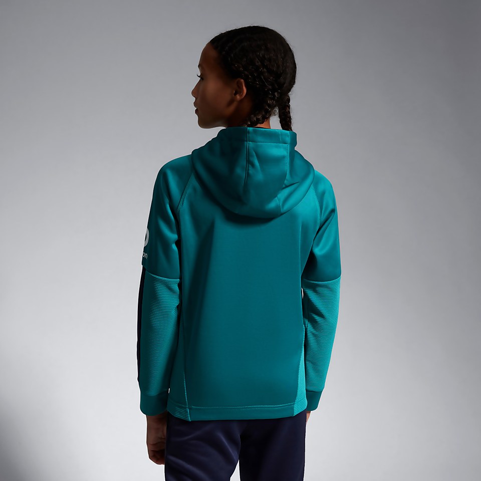 JUNIOR UNISEX IRELAND OVERHEAD ZIP TRAINING HOODY GREEN/BLUE
