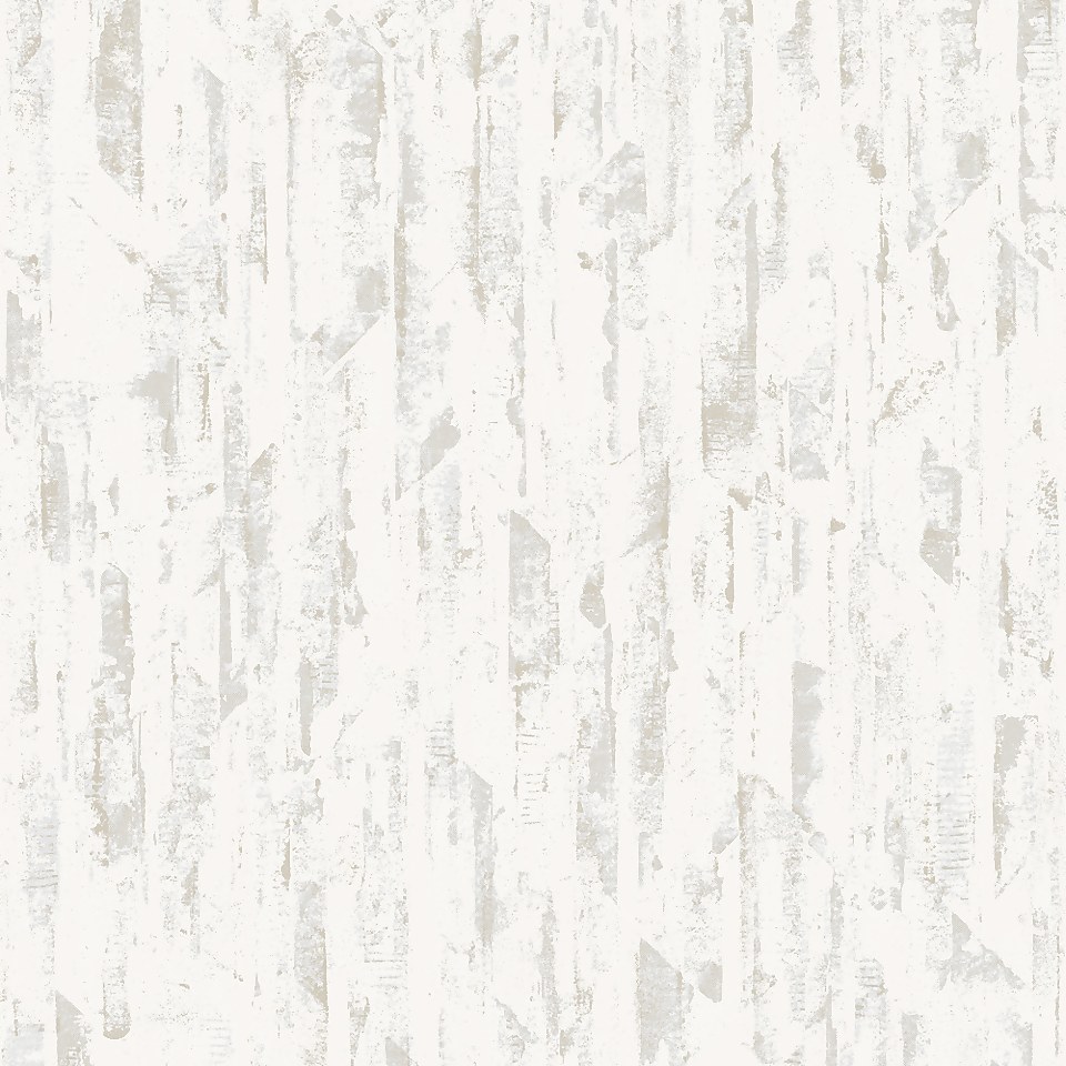 Grandeco Imperia White & Silver Raised Textured Metallic Wallpaper