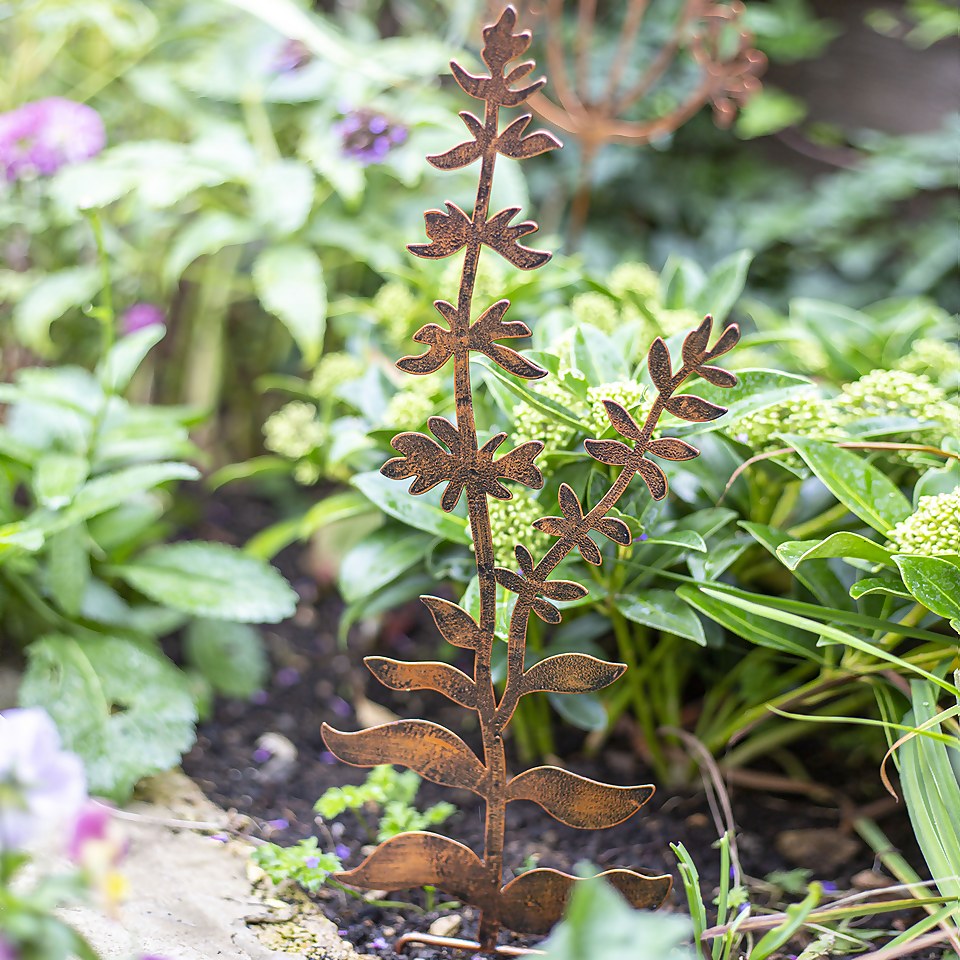 Floral Bronze Ground Stakes 45cm (Assorted Designs) Homebase