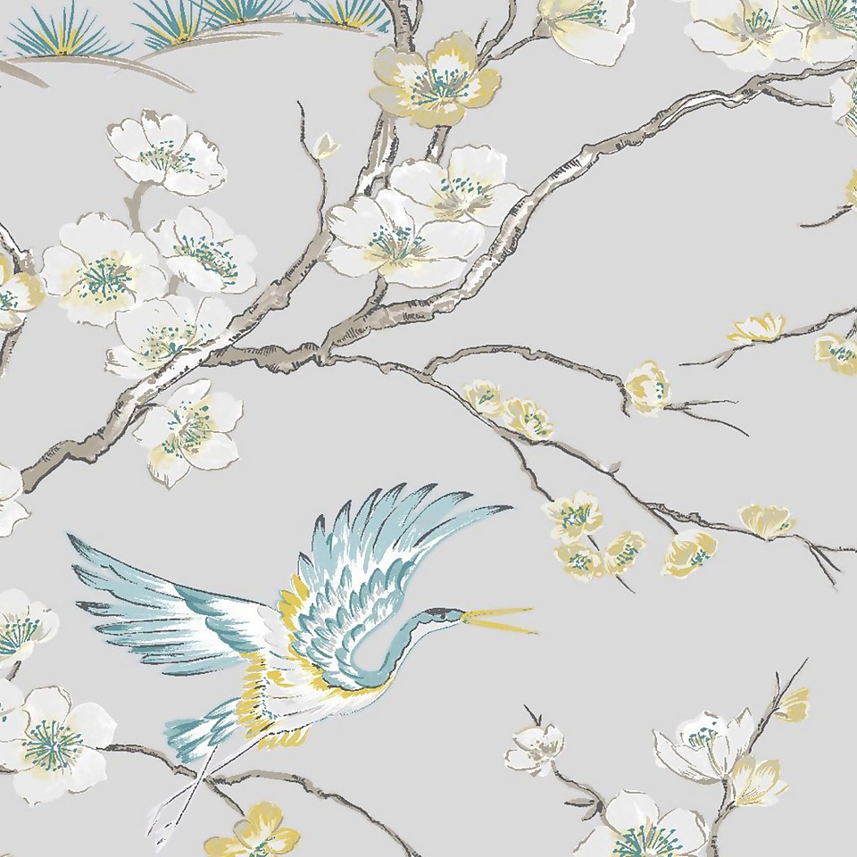 Sublime Japan Grey and Blue Wallpaper