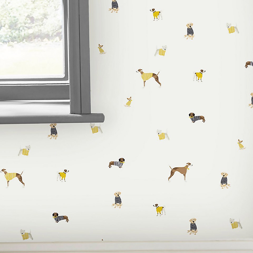 Joules Harbour Dogs Creme Wallpaper Homebase