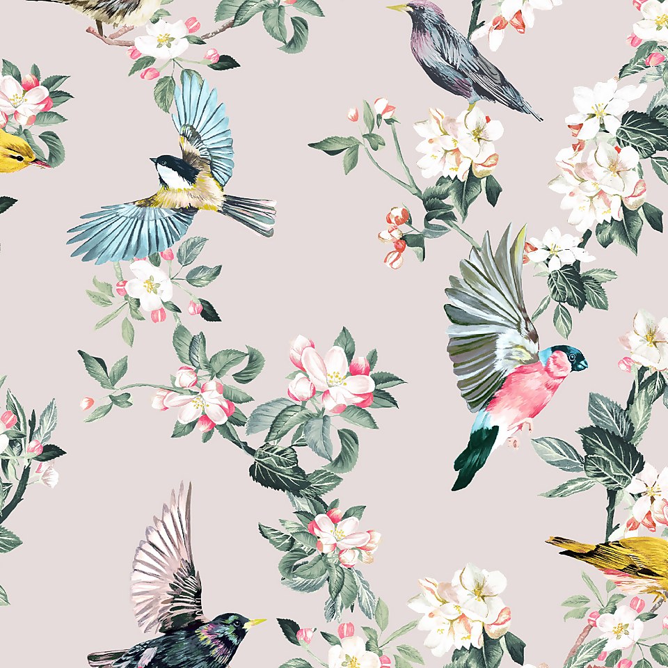 Joules Handford Garden Birds Antique Creme Wallpaper