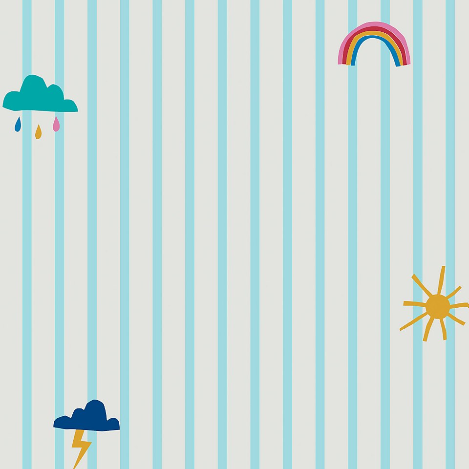 Joules Kids Whatever the Weather Icons Haze Blue Wallpaper