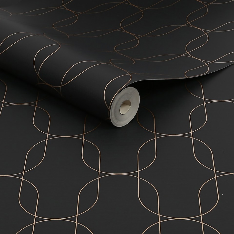 Superfresco Colours Eternity Black and Gold Wallpaper