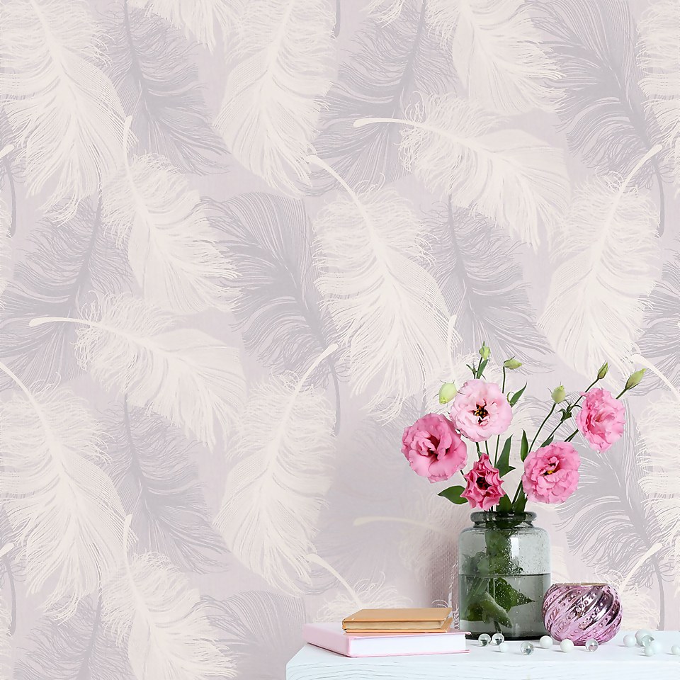 Superfresco Colours Feathers Lilac Wallpaper