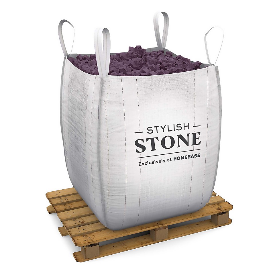 Stylish Stone Black Slate Chippings 40mmk, Bulk Bag - 750kg
