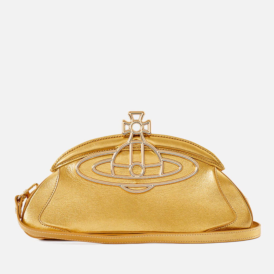 Vivienne Westwood Amber Logo-Embellished Leather Clutch Bag