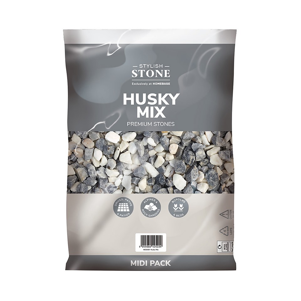 Stylish Stone Husky Mix Decorative Stones, Midi Bag 9kg Homebase
